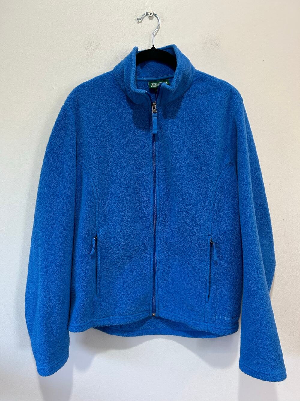 L.L. Bean blue fleece jacket womens XL full zip pockets gorpcore outdoors